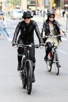 Madonna on bike in the streets of New York, May 6th 2011 (20)