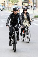 Madonna on bike in the streets of New York, May 6th 2011 (22)