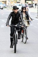Madonna on bike in the streets of New York, May 6th 2011 (23)