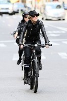 Madonna on bike in the streets of New York, May 6th 2011 (28)