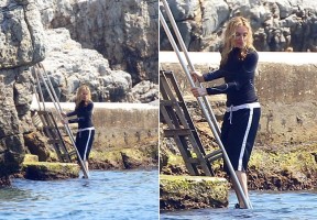 Madonna and family at the beach in Antibes, France (5)