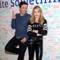 Madonna and Jimmy Fallon at the Facebook Wall in New York (2)