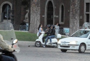 Madonna riding a Vespa in Rome - 13 June 2012 (1)