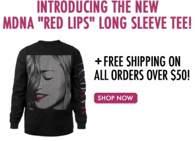 Madonna Red Lips Long Sleeve T-Shirt