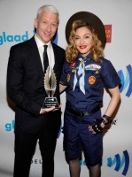 Madonna dressed up as boy scout at the GLAAD Media Awards - Anderson Cooper - Backstage (2)