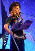 Madonna dressed up as boy scout at the GLAAD Media Awards - Anderson Cooper - Backstage (27)