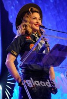 Madonna dressed up as boy scout at the GLAAD Media Awards - Anderson Cooper - Backstage (30)