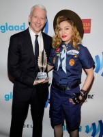 Madonna dressed up as boy scout at the GLAAD Media Awards - Anderson Cooper - Backstage - HQ (4)