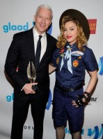 Madonna dressed up as boy scout at the GLAAD Media Awards - Anderson Cooper - Backstage - HQ (5)
