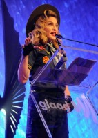 Madonna dressed up as boy scout at the GLAAD Media Awards - Anderson Cooper - Backstage (36)