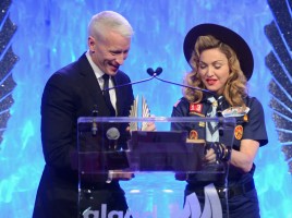 Madonna dressed up as boy scout at the GLAAD Media Awards - Anderson Cooper - Backstage - HQ (70)