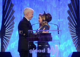 Madonna dressed up as boy scout at the GLAAD Media Awards - Anderson Cooper - Backstage - HQ (76)