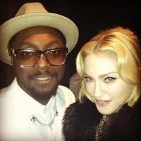 Madonna and Will I Am backstage at the Billboard Music Awards
