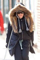 Madonna out and about on crutches in New York - 17 January 2014 (1)