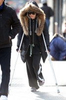 Madonna out and about on crutches in New York - 17 January 2014 (4)