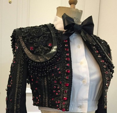 Madonna wears custom Nicolas Jebran Matador inspired jacket at the 2015 Brit Awards Front