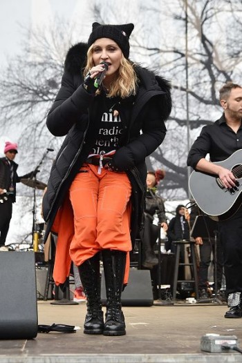 Madonna sings Express Yourself and Human Nature at Women's March on Washington Cher (62)