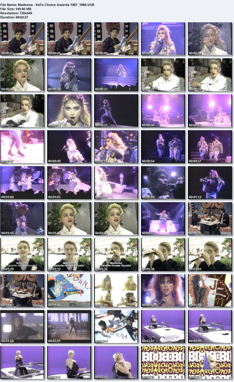 VINTAGE – Madonna at the Kids Choice awards 1987-88 [VOB - 149MB]