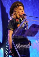 Madonna dressed up as boy scout at the GLAAD Media Awards - Anderson Cooper - Backstage (10)