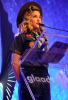 Madonna dressed up as boy scout at the GLAAD Media Awards - Anderson Cooper - Backstage (20)