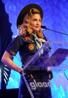 Madonna dressed up as boy scout at the GLAAD Media Awards - Anderson Cooper - Backstage (28)