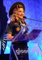Madonna dressed up as boy scout at the GLAAD Media Awards - Anderson Cooper - Backstage (29)