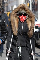 Madonna out and about on crutches in New York - 17 January 2014 (7)