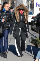 Madonna out and about on crutches in New York - 17 January 2014 (8)