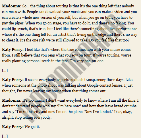 The full Madonna & Katy Perry interview for V Magazine 04