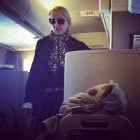 Madonna night flight New York to London (2)