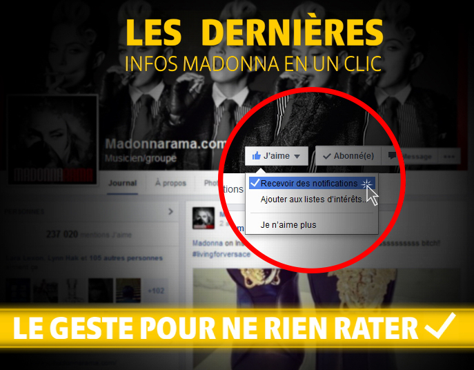 Un nouveau design pour Madonnarama - Notifications Facebook