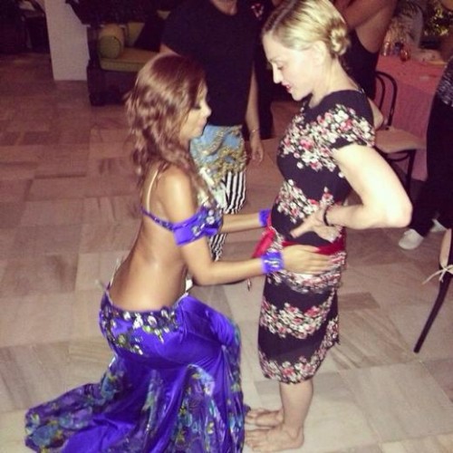 Madonna at Mert Alas surprise party with belly dancer Didem 10
