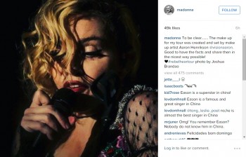 Madonna takes Aaron Henrikson side in Rebel Heart Tour makeup drama 05