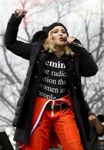 Madonna sings Express Yourself and Human Nature at Women's March on Washington Cher (10)
