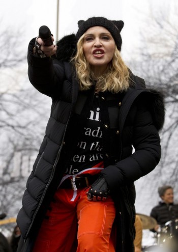 Madonna sings Express Yourself and Human Nature at Women's March on Washington Cher (11)