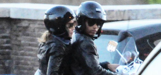 Madonna riding a Vespa in Rome [13 June 2012]