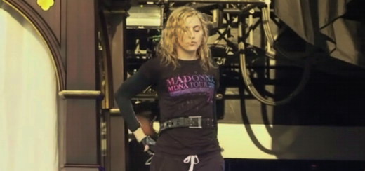 Billy Eichner meets Madonna during the MDNA Tour soundcheck in Yankee Stadium