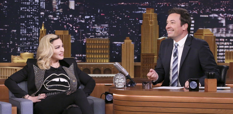 Madonna on The Tonight Show Starring Jimmy Fallon [Pictures & Videos – MDNA Skin]