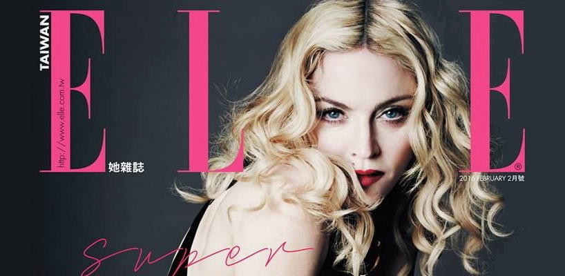 Madonna en couverture de ELLE Taiwan [Numéro de Février 2016]