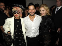 Madonna at the Marc Jacobs fashion show with Lady Gaga 